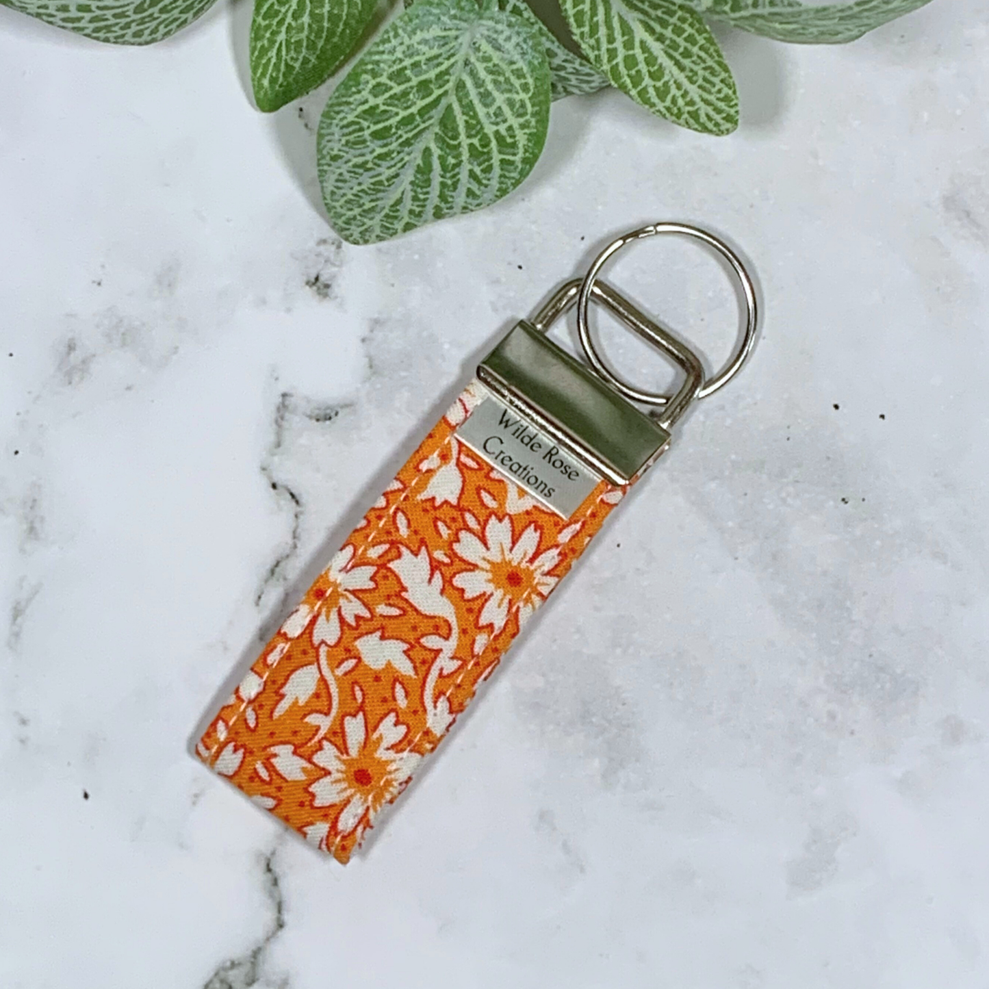 Autumn Orange Fabric Keyring