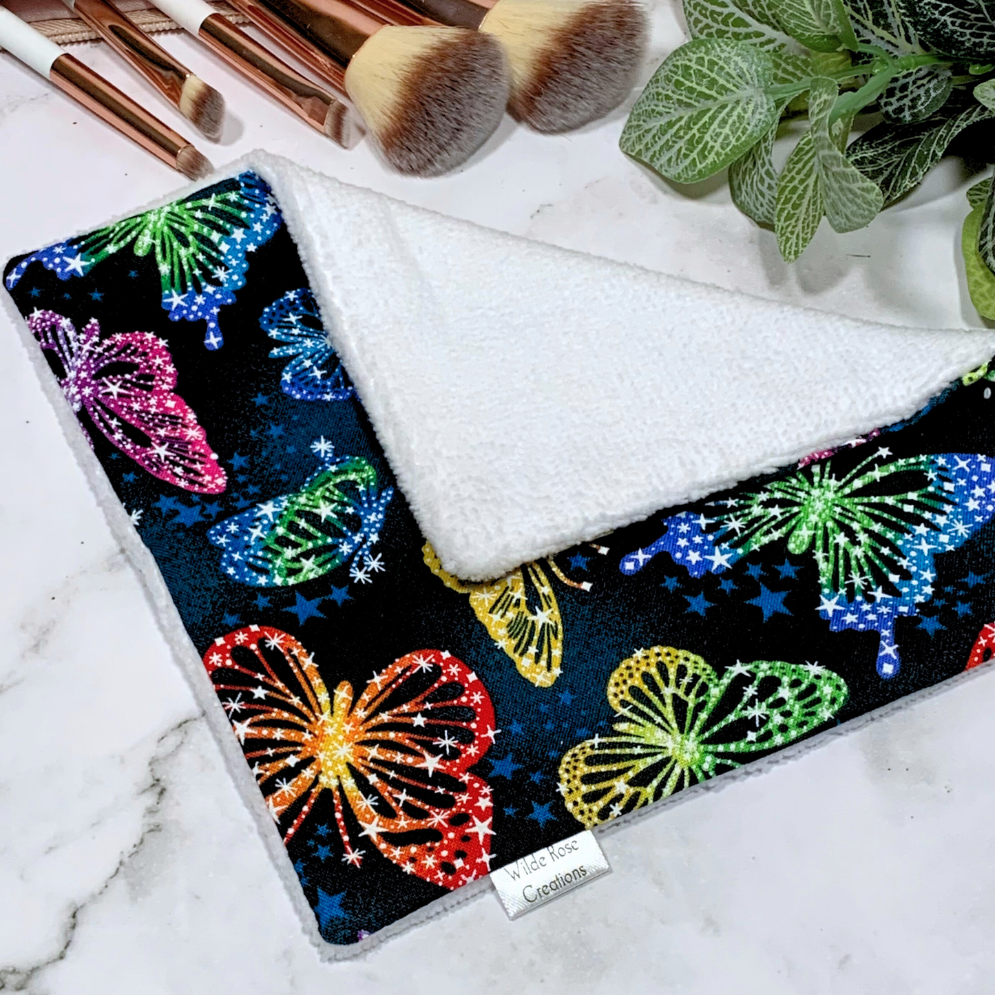 Black Butterfly Face Washer