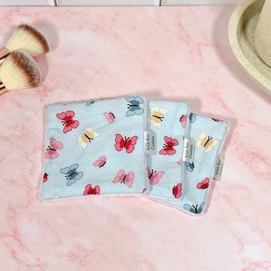 Blue Butterly Makeup Wipes 3pk