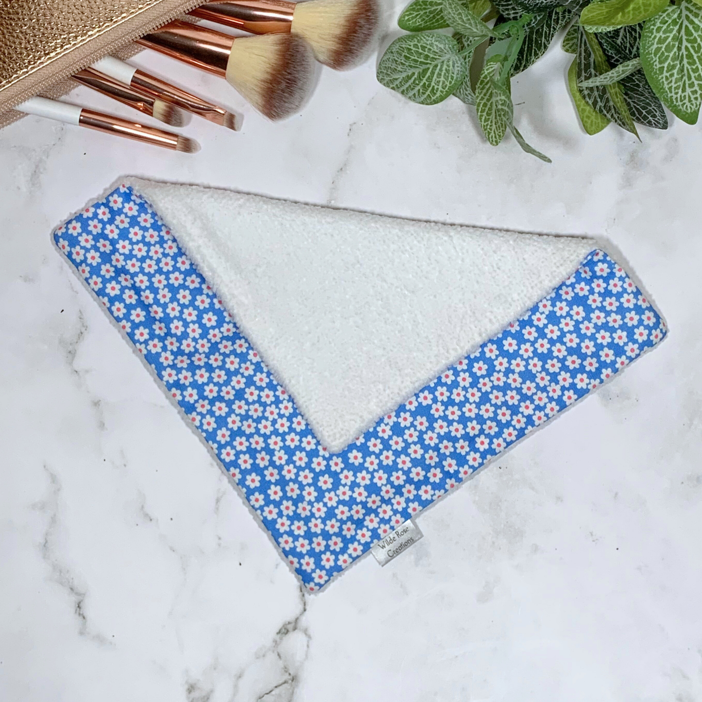 Blue Floral Face Washer