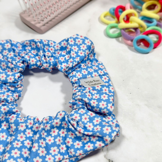 Blue Floral Regular Scrunchie