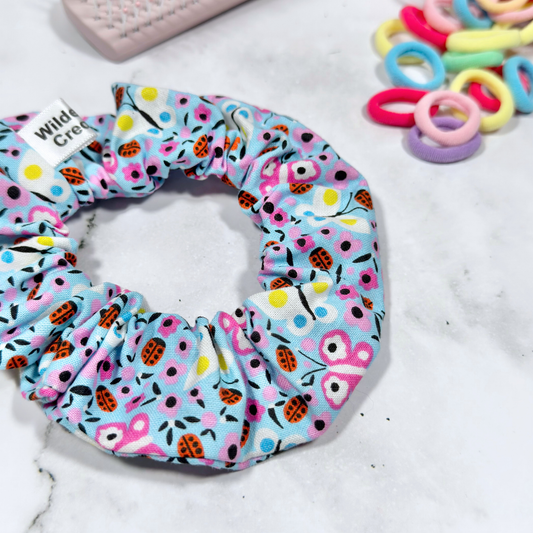 Blue Ladybug & Butterflies Regular Scrunchie