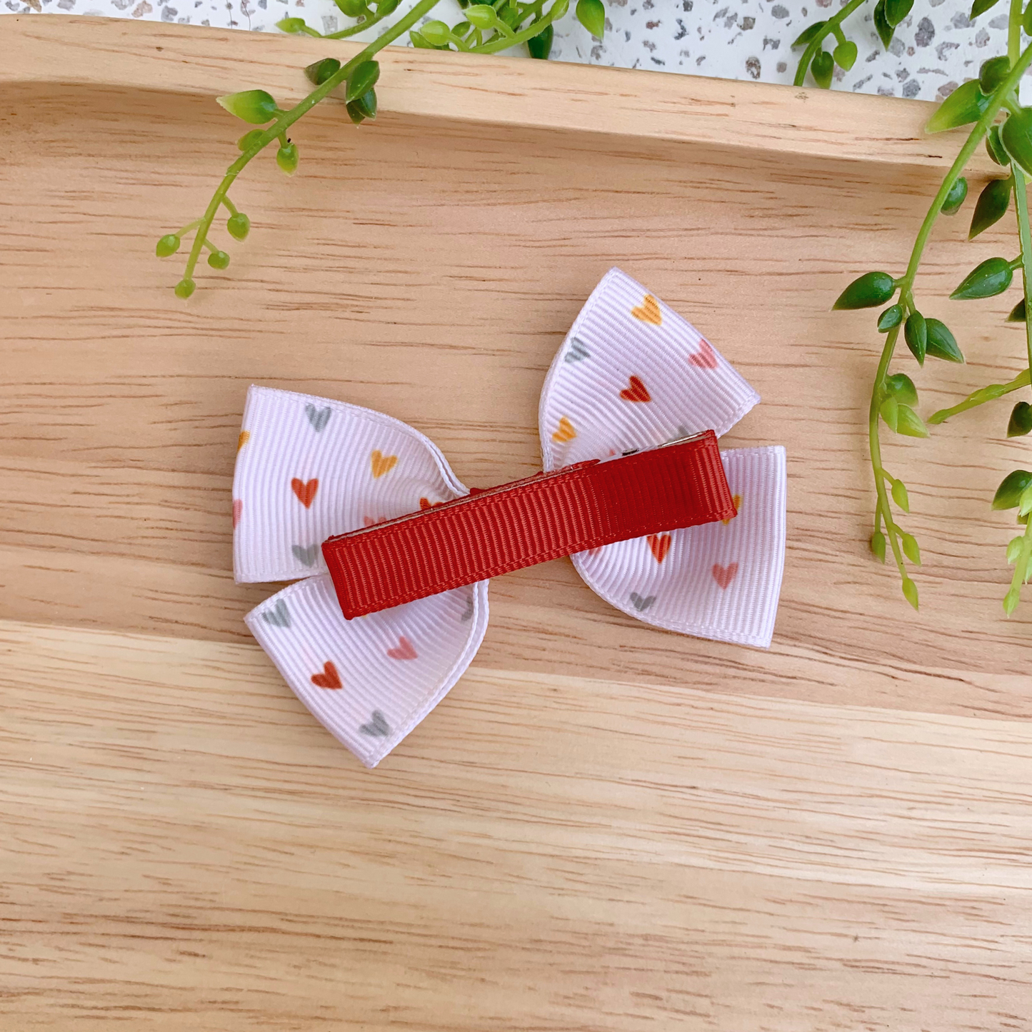 Boho Hearts Double Bow Hair Clip