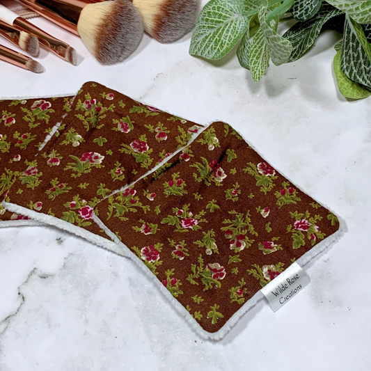 Brown Floral Makeup Wipes 3pk