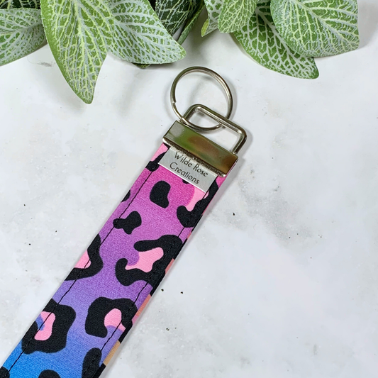 Colourful Leopard Print Wristlet