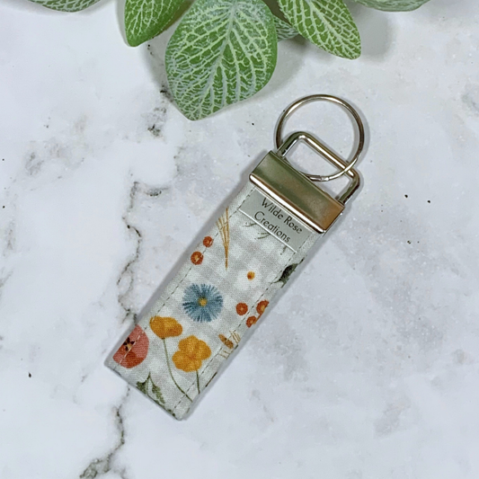 Country Check Fabric Keyring