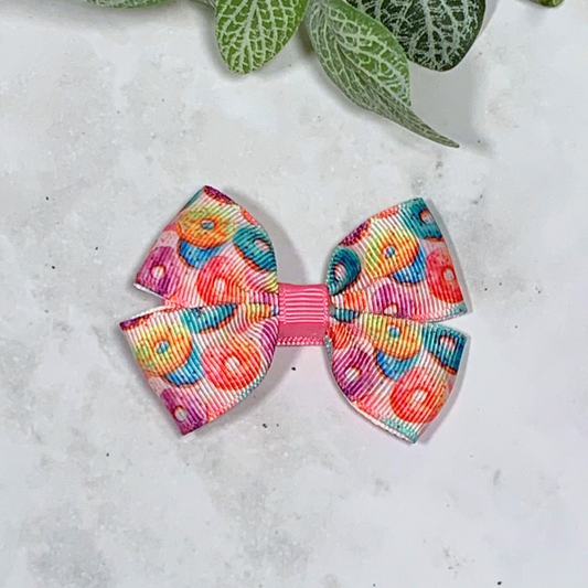 Donuts Small Bow Hair Clip