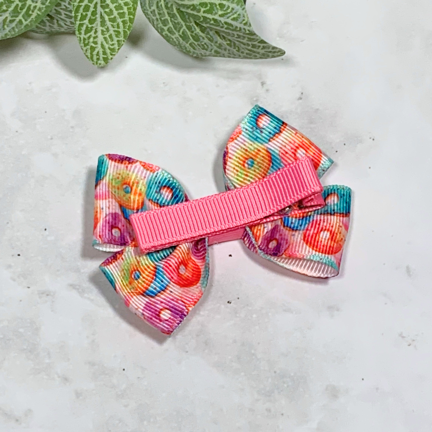 Donuts Small Bow Hair Clip