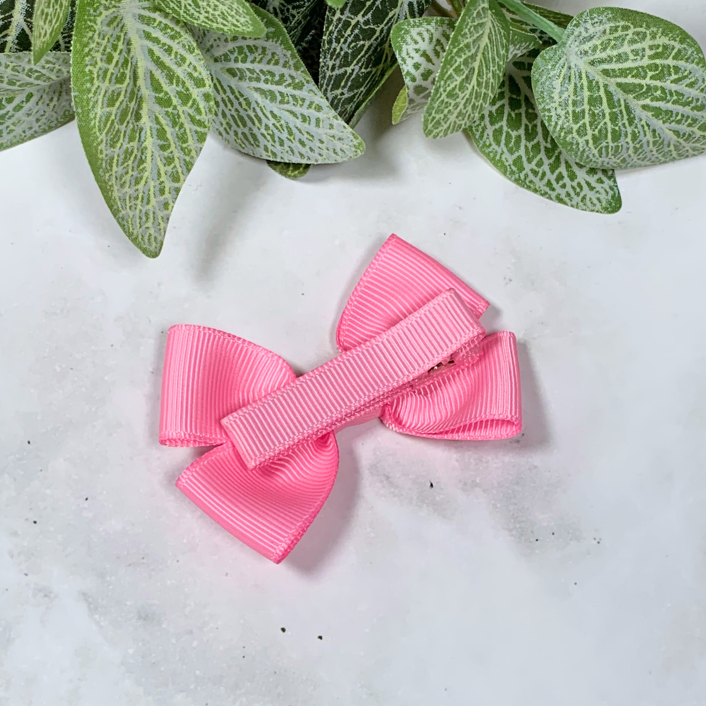 Geranium Pink Small Bow Hair Clip