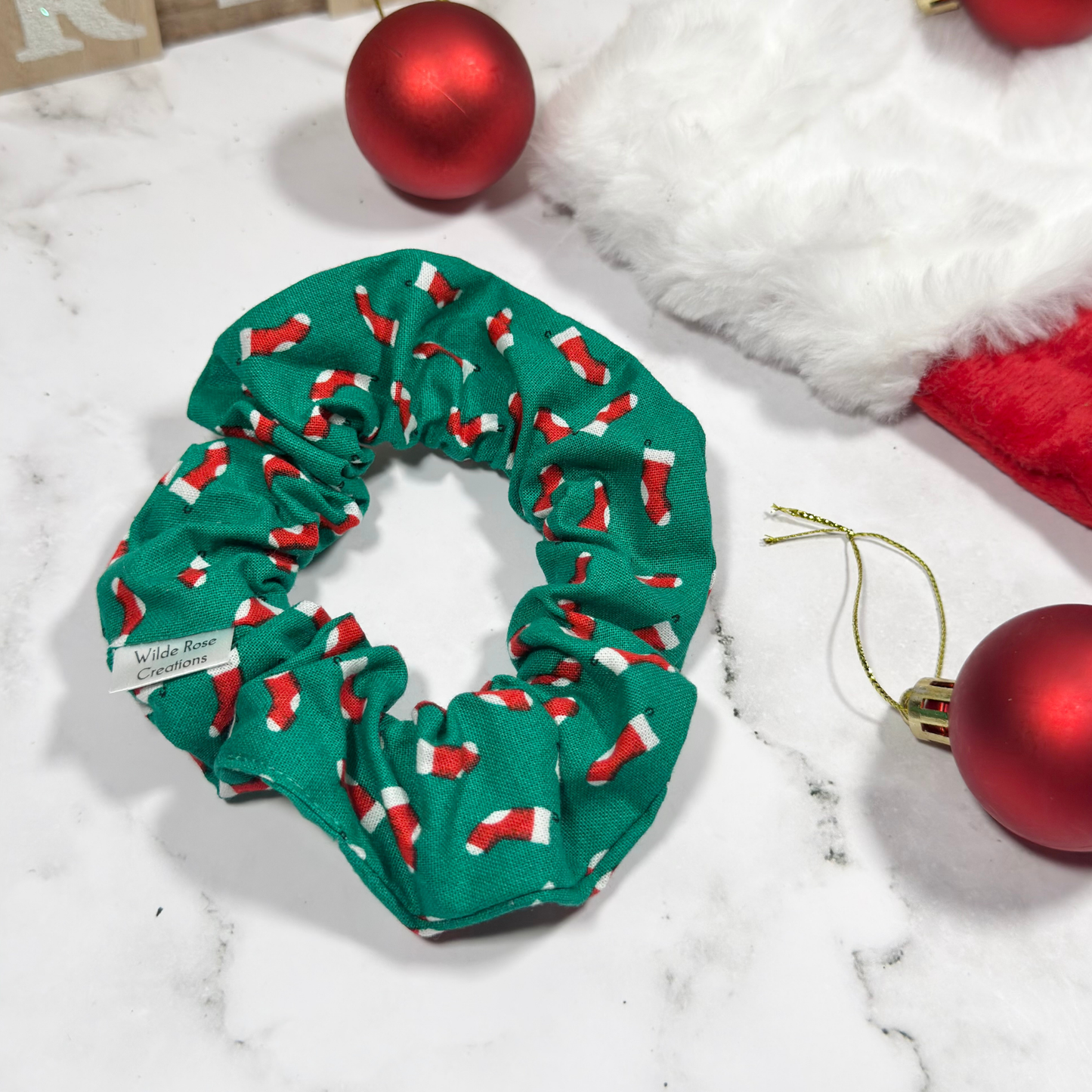 Green Stockings Regular Scrunchie