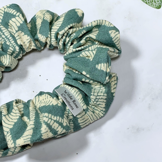 Green Print Regular Scrunchie