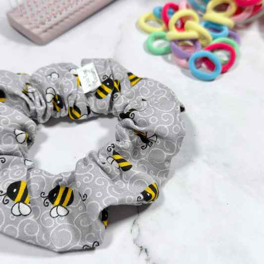 Grey Bees Regular Scrunchie