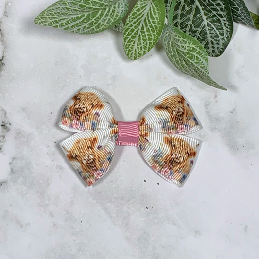 Highland Cows Small Bow Hair Clip