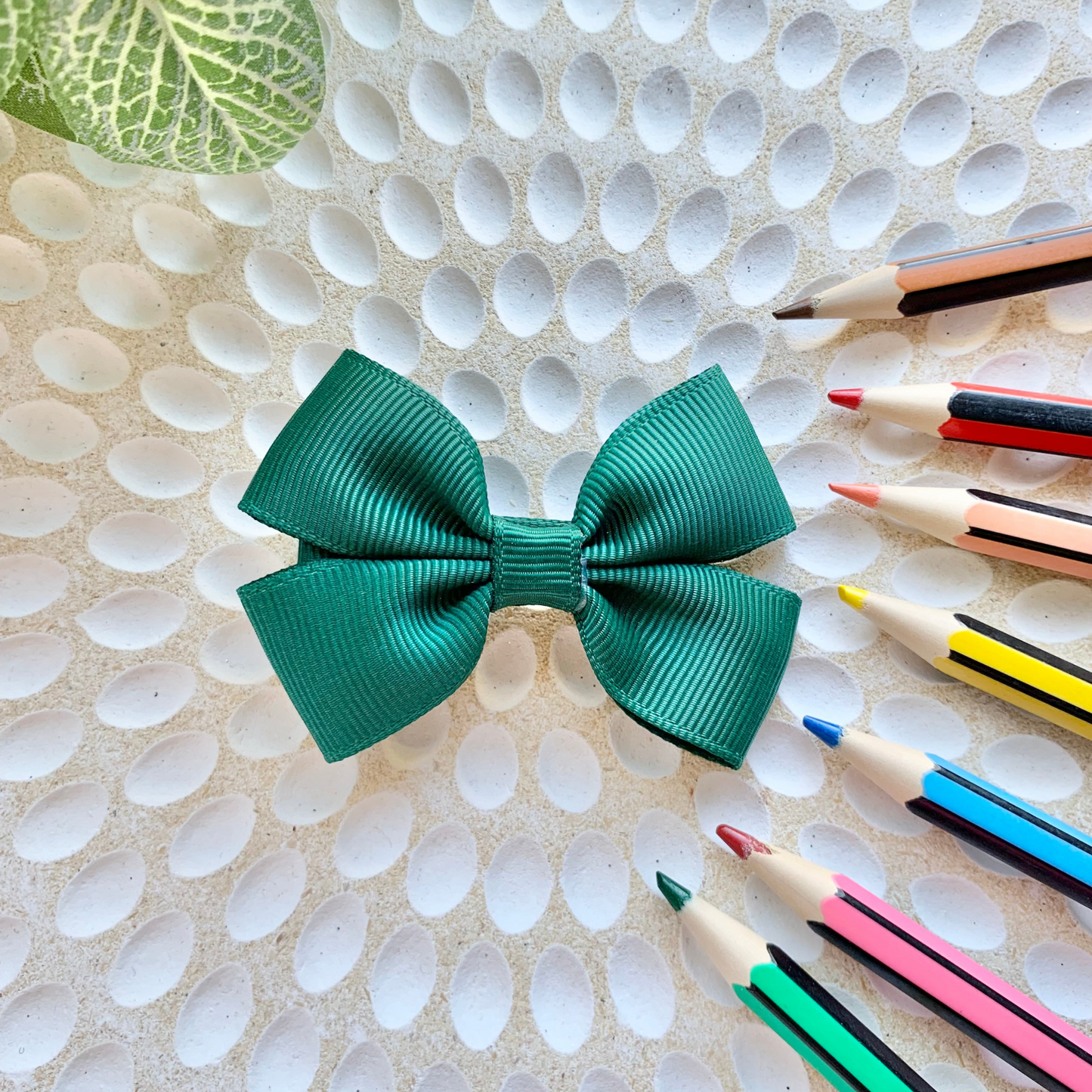 School Solid Colour Double Bow Hair Clips