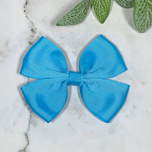 Island Blue Medium Bow Hair Clip