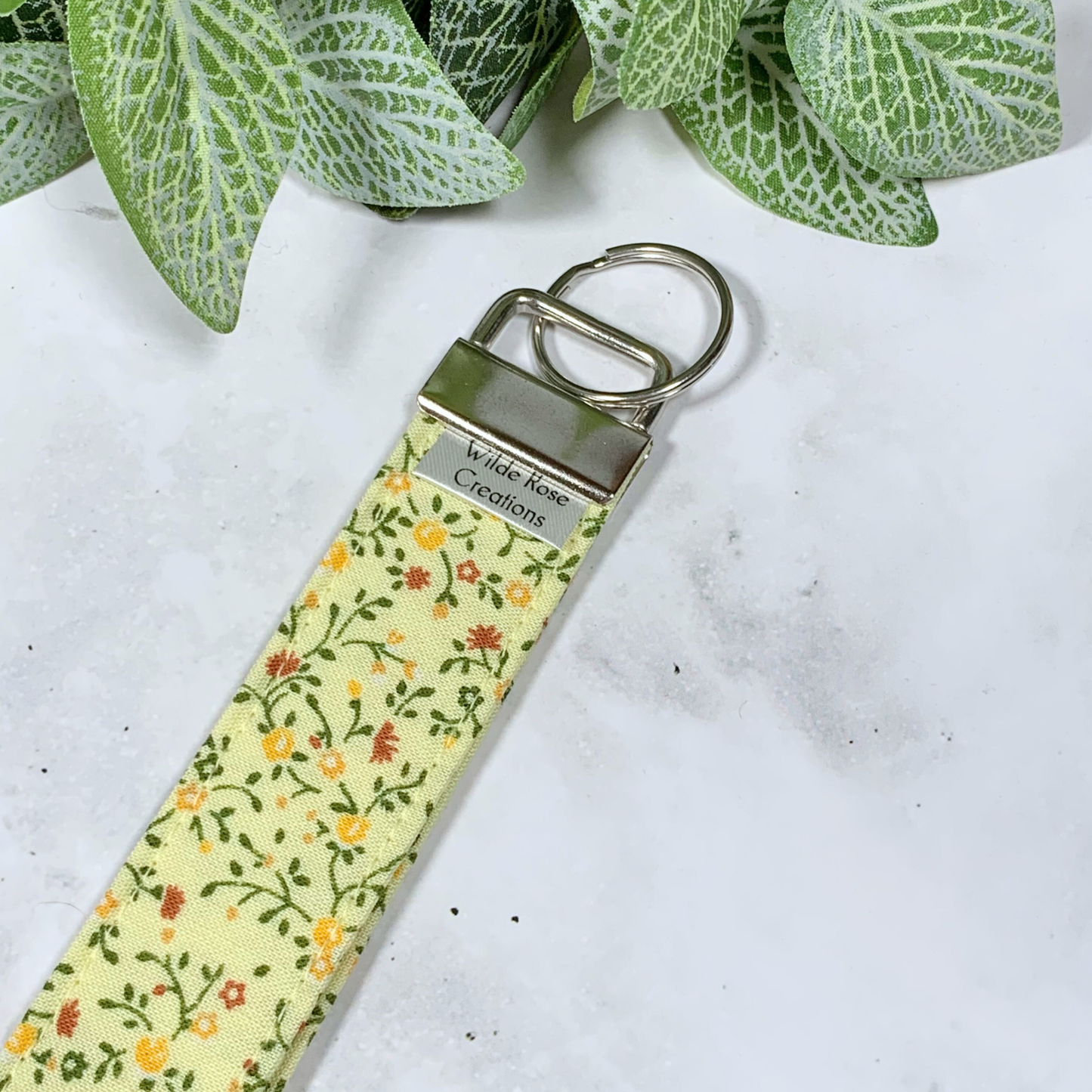 Lemon Floral Wristlet