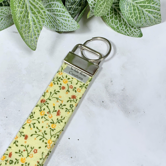Lemon Floral Wristlet
