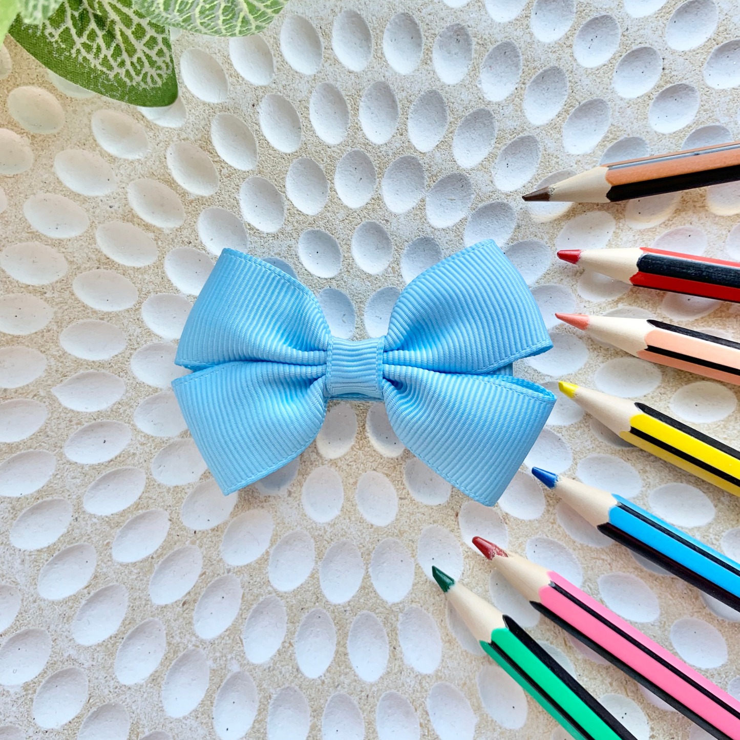 School Solid Colour Double Bow Hair Clips