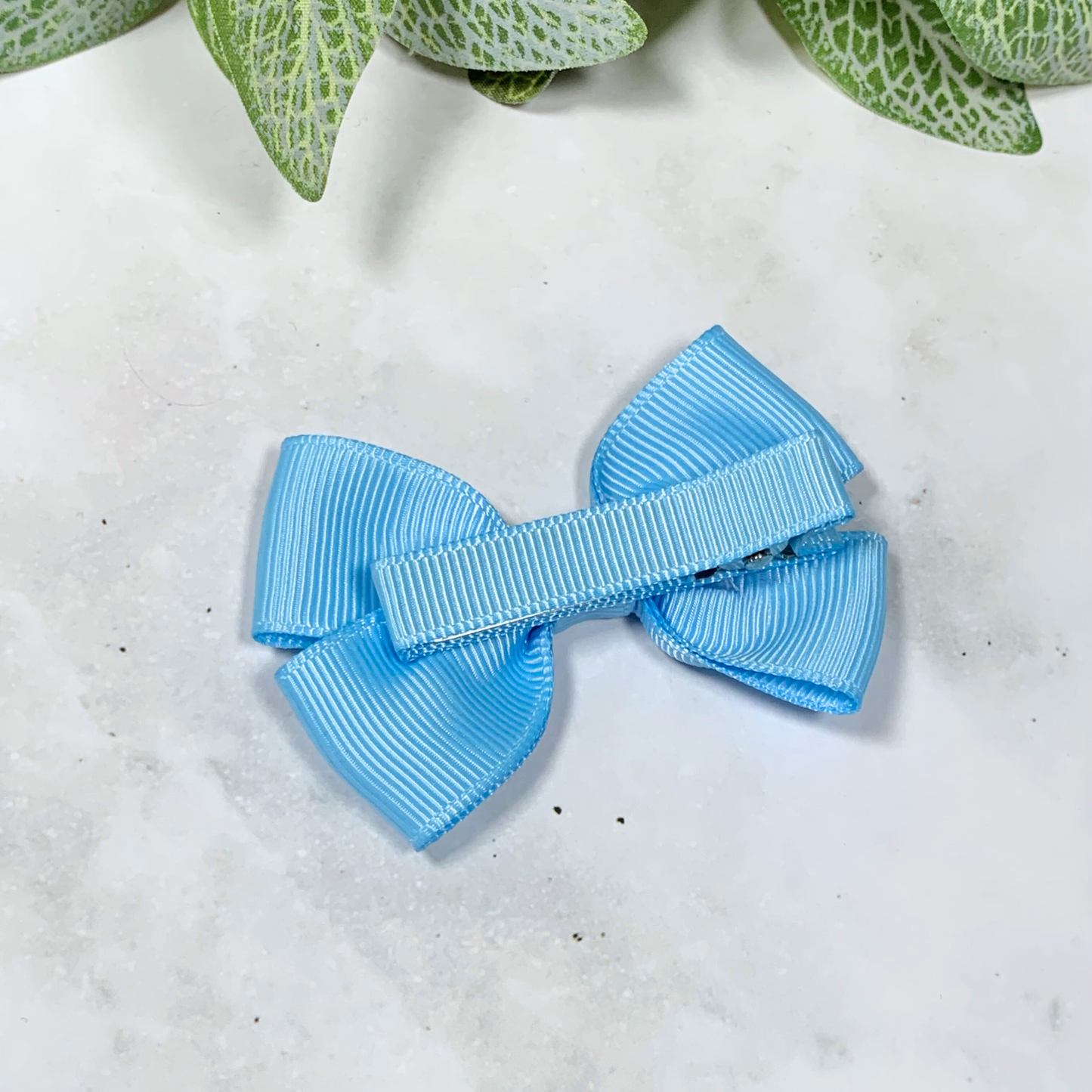 Light Blue Small Bow Hair Clip