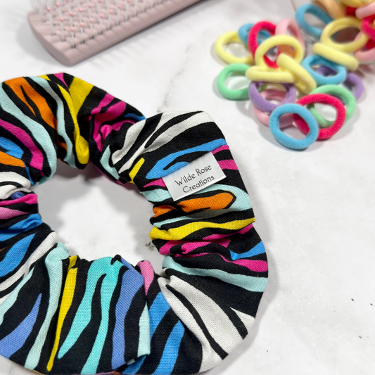 Multicoloured Zebra Print Regular Scrunchie
