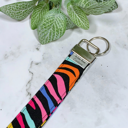 Multicoloured Zebra Print Wristlet