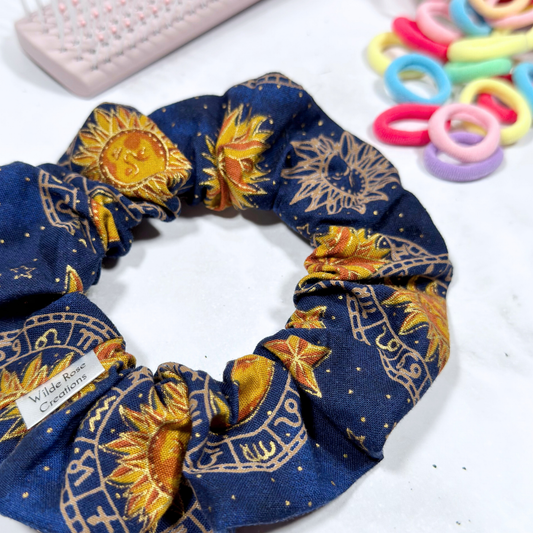 Navy Sun & Moon Regular Scrunchie