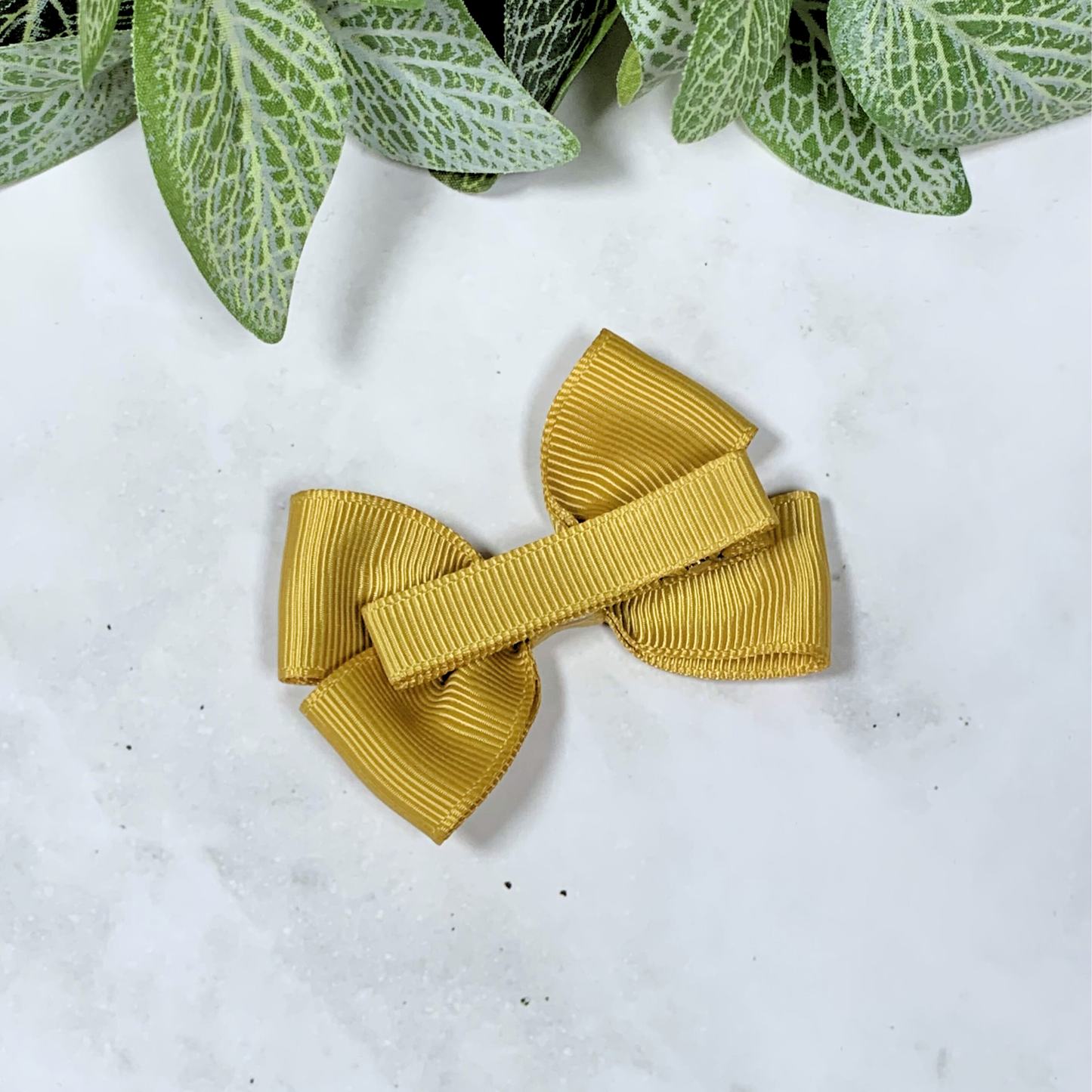Old Gold Small Bow Hair Clip