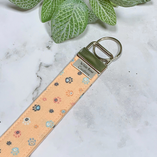 Peach Paws Wristlet