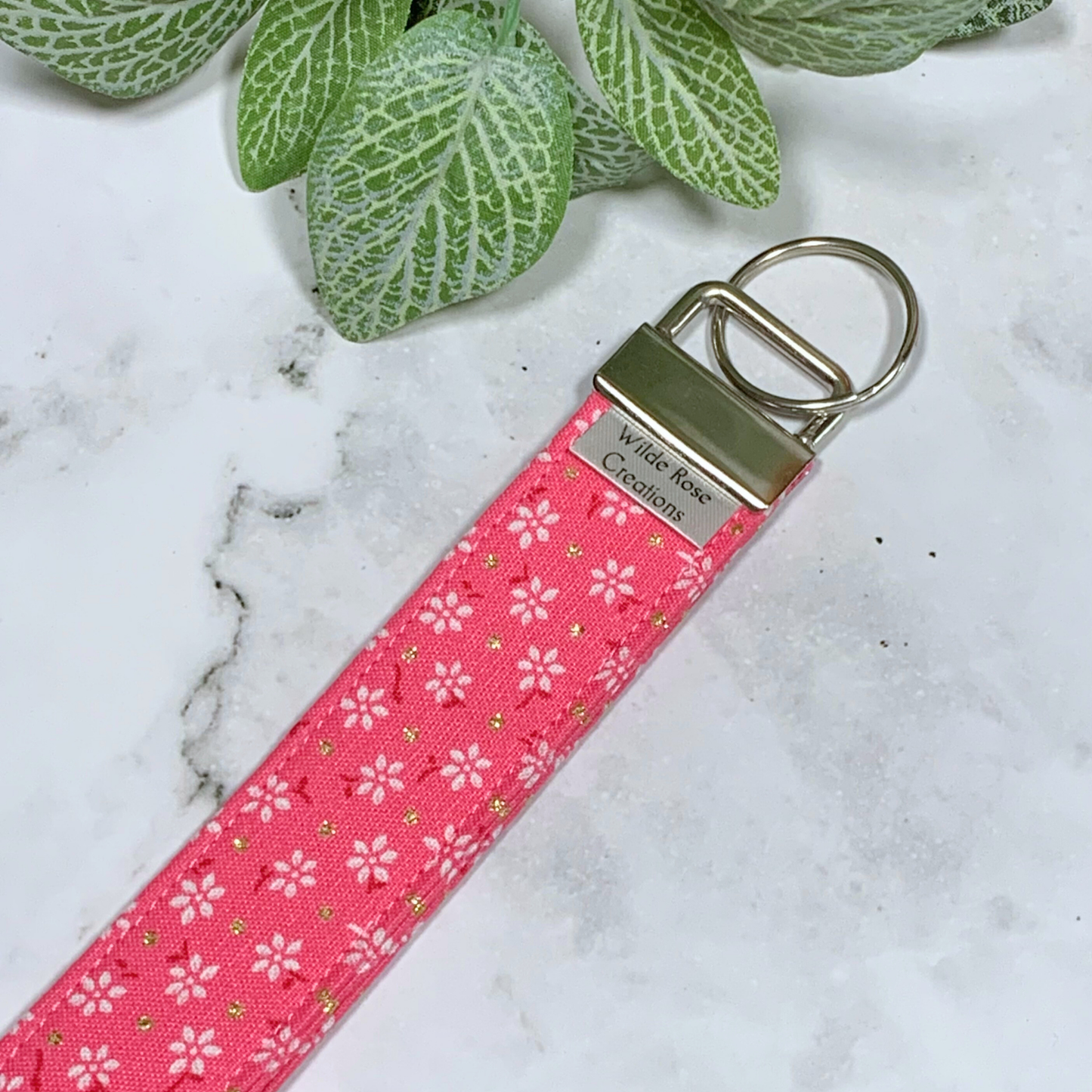 Pink Floral Wristlet