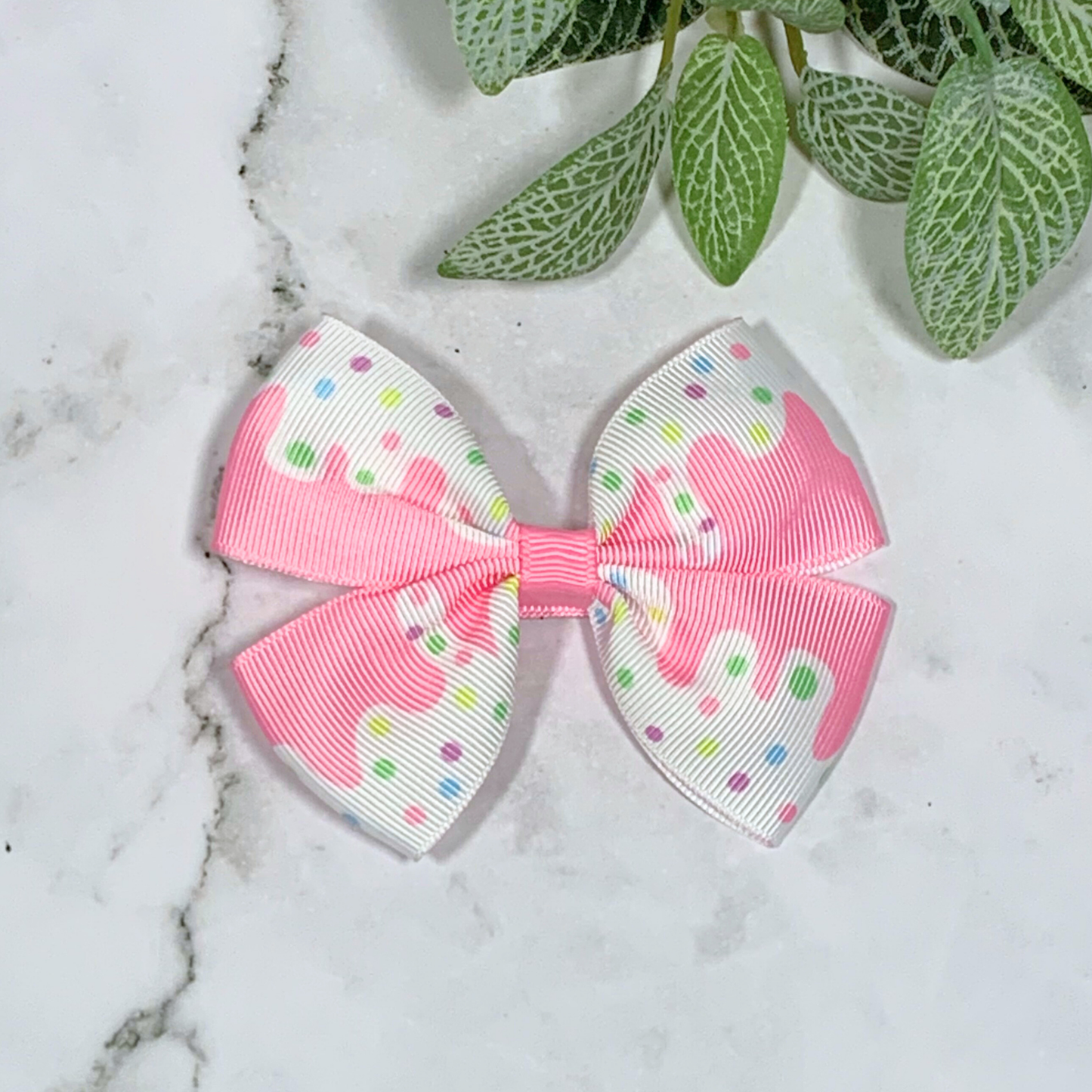Donut Icing Medium Bow Hair Clip