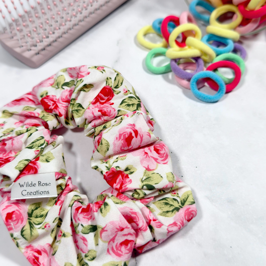 Pink Roses Regular Scrunchie