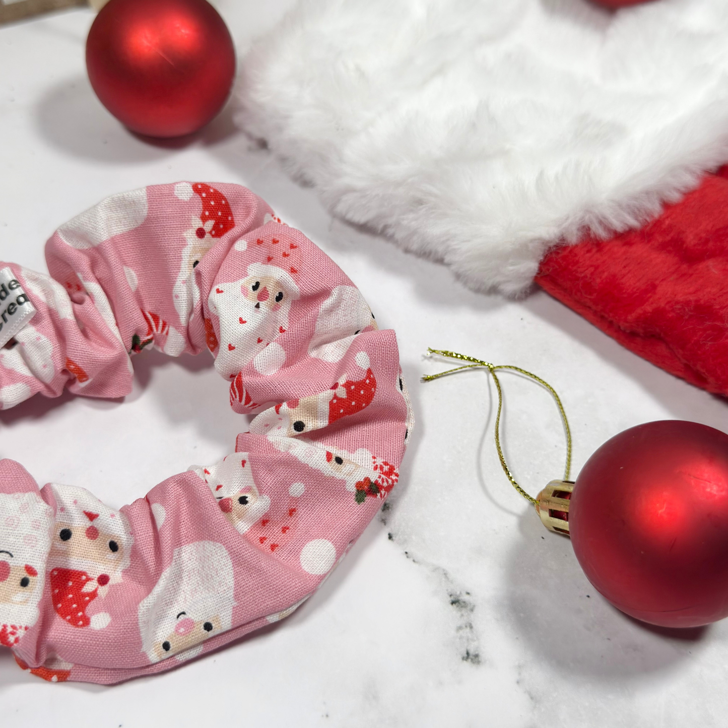 Pink Santa Regular Scrunchie