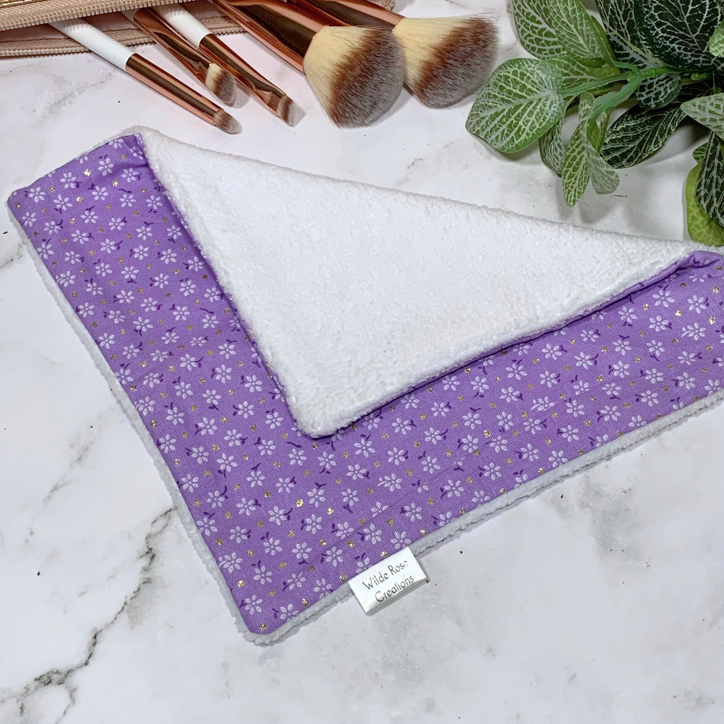 Purple Floral Face Washer