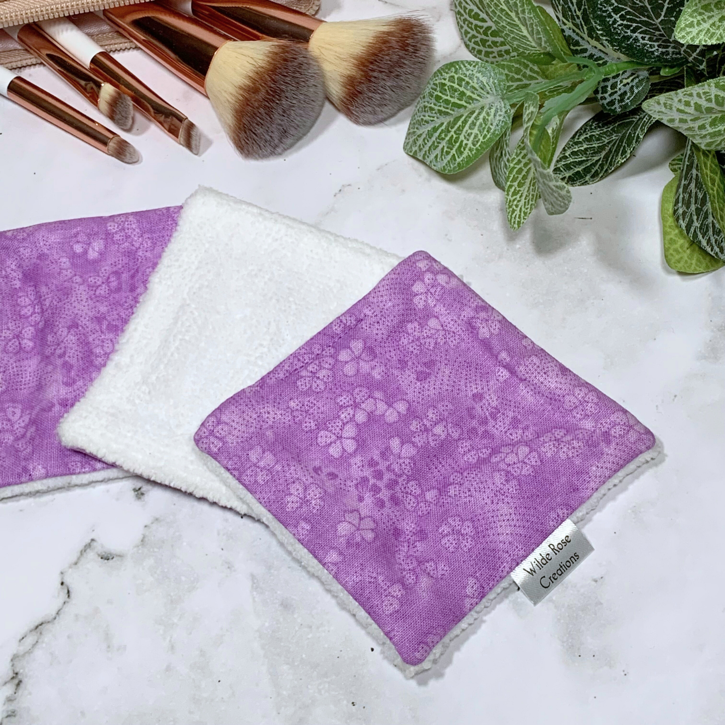 Purple Floral Makeup Wipes 3pk