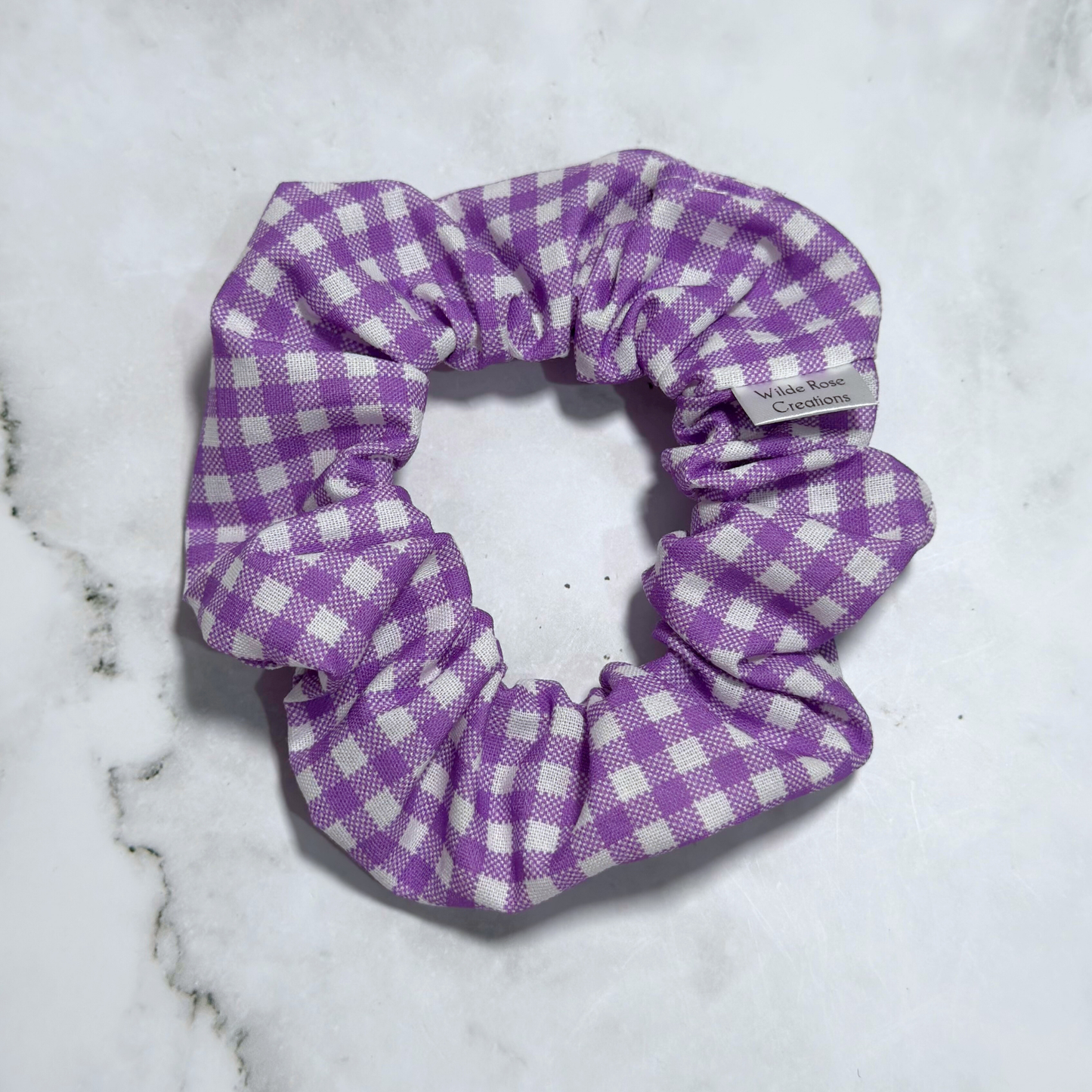 Purple Gingham Regular Scrunchie