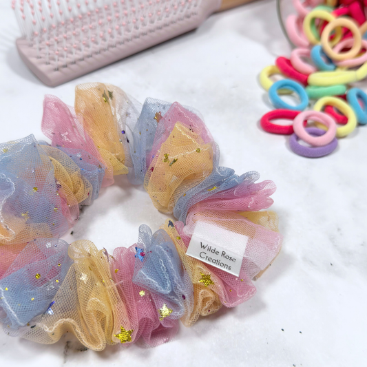 Rainbow Tulle Regular Scrunchie