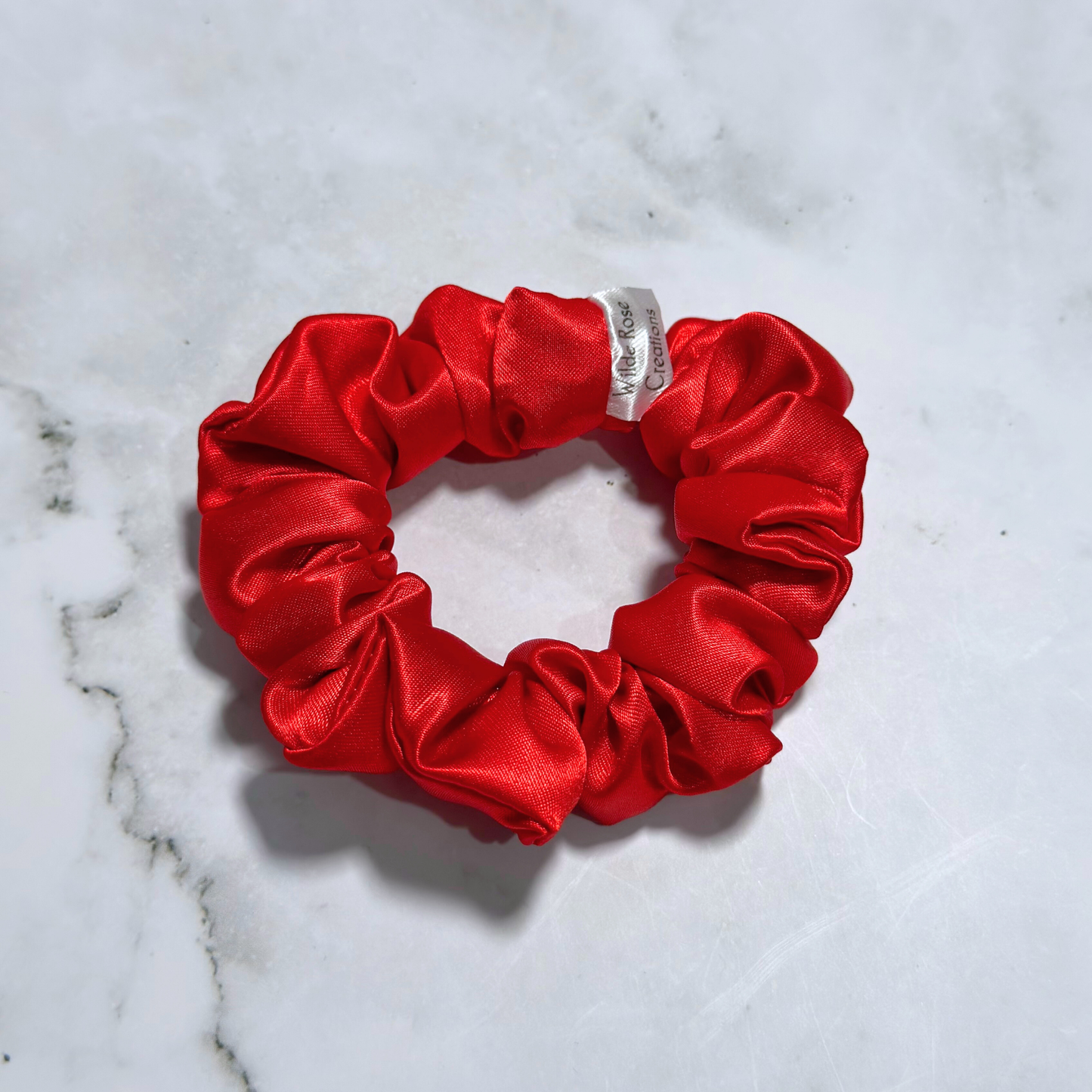 Red Satin Petite Scrunchie