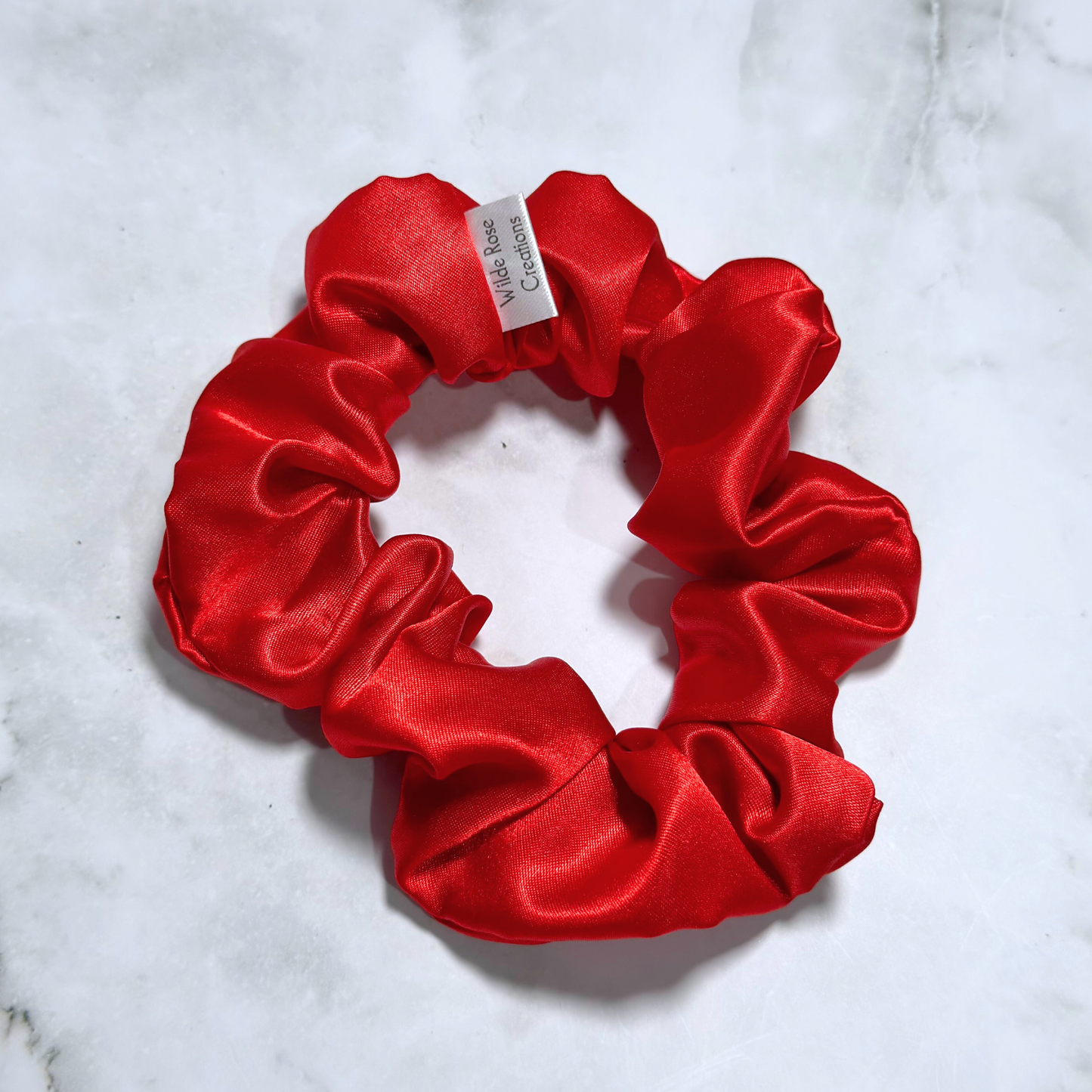 Red Satin Regular Scrunchie