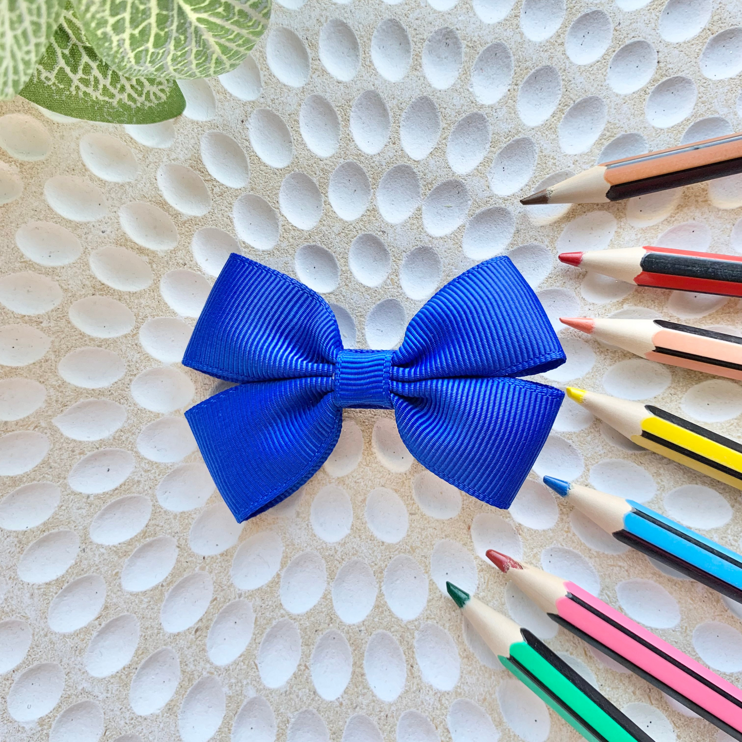 School Solid Colour Double Bow Hair Clips