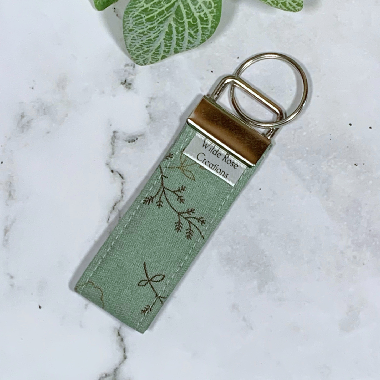 Sage Fabric Keyring