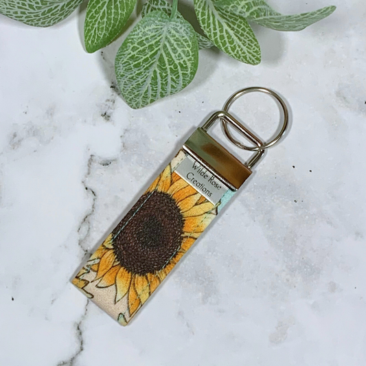 Sunflower Fabric Keyring