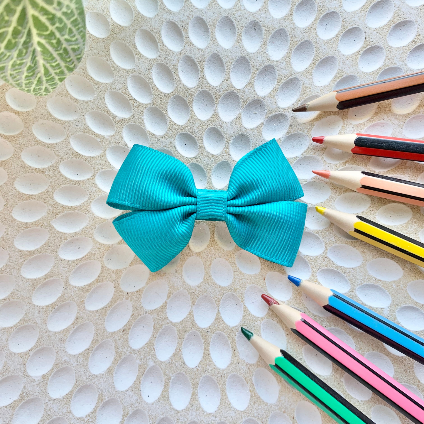 School Solid Colour Double Bow Hair Clips