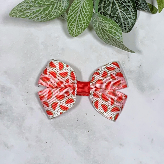 Watermelon Small Bow Hair Clip