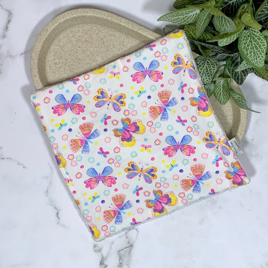 White Butterflies Face Washer