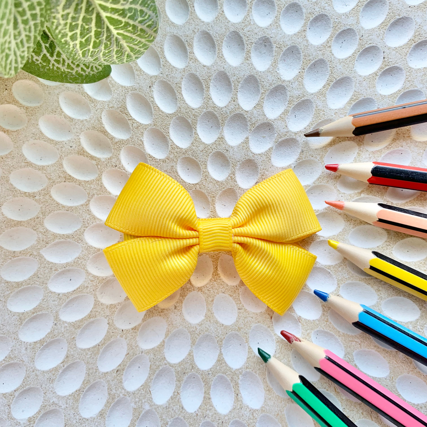 School Solid Colour Double Bow Hair Clips