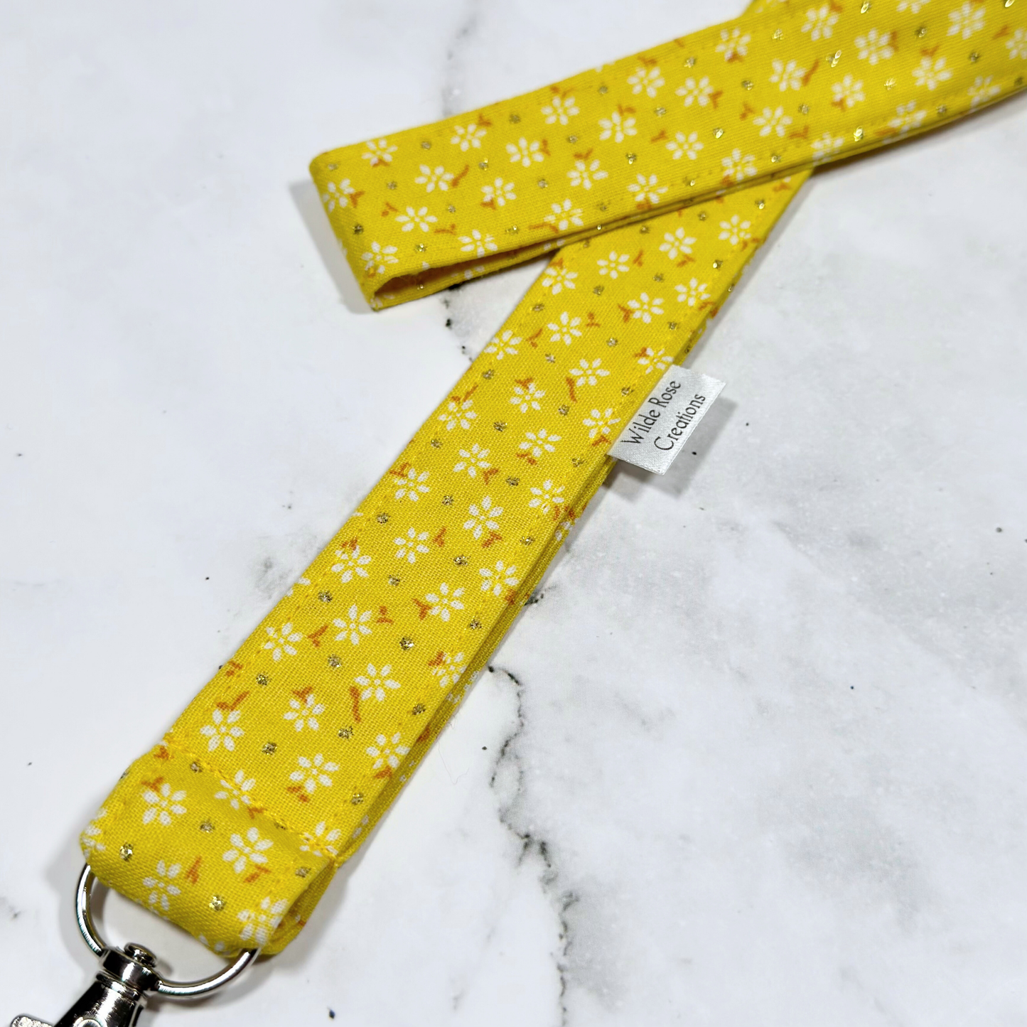 Yellow Floral Lanyard
