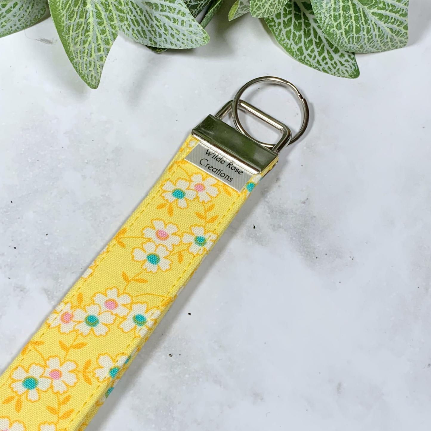 Yellow Floral Wristlet