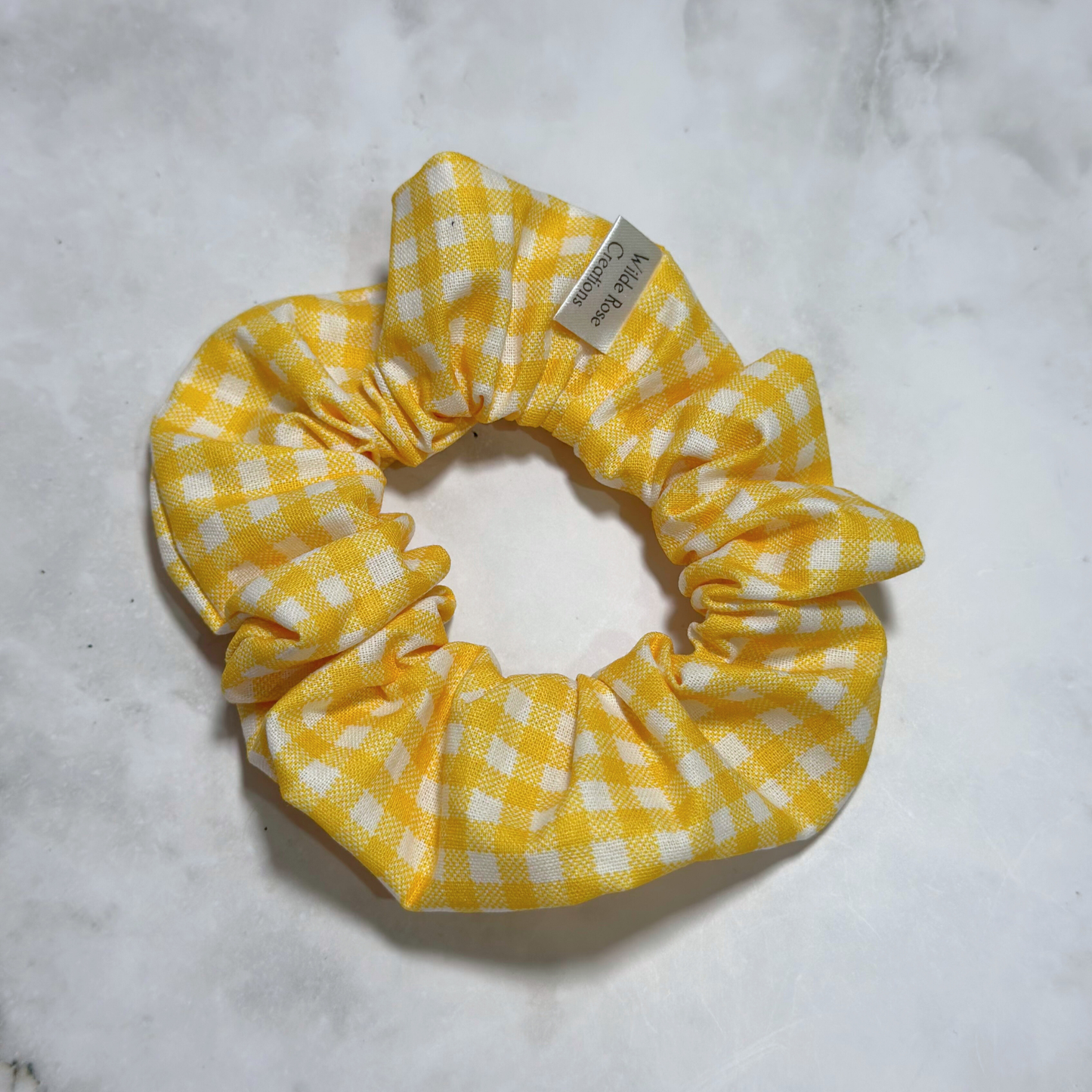 Yellow Gingham Regular Scrunchie