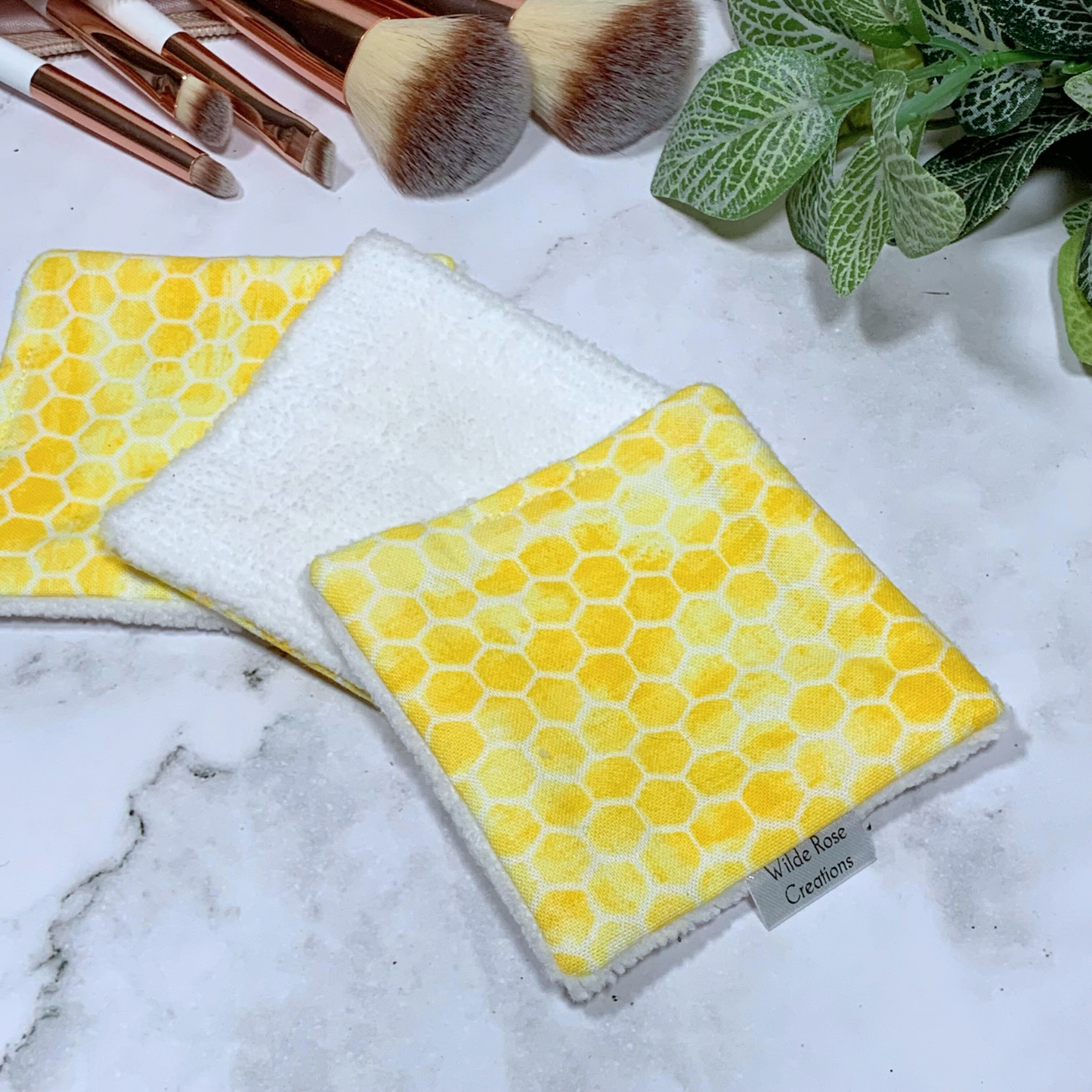 Yellow Honeycomb Makeup Wipes 3pk