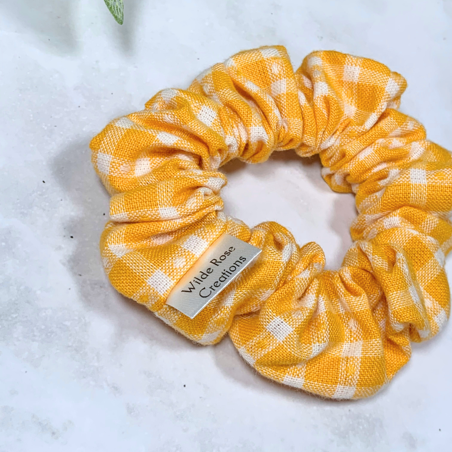 Yellow Plaid Petite Scrunchie
